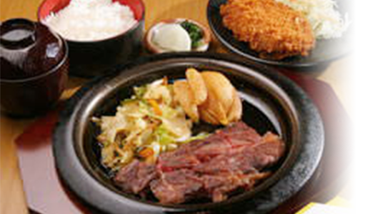 Minced meat cutlet ＆ steak set